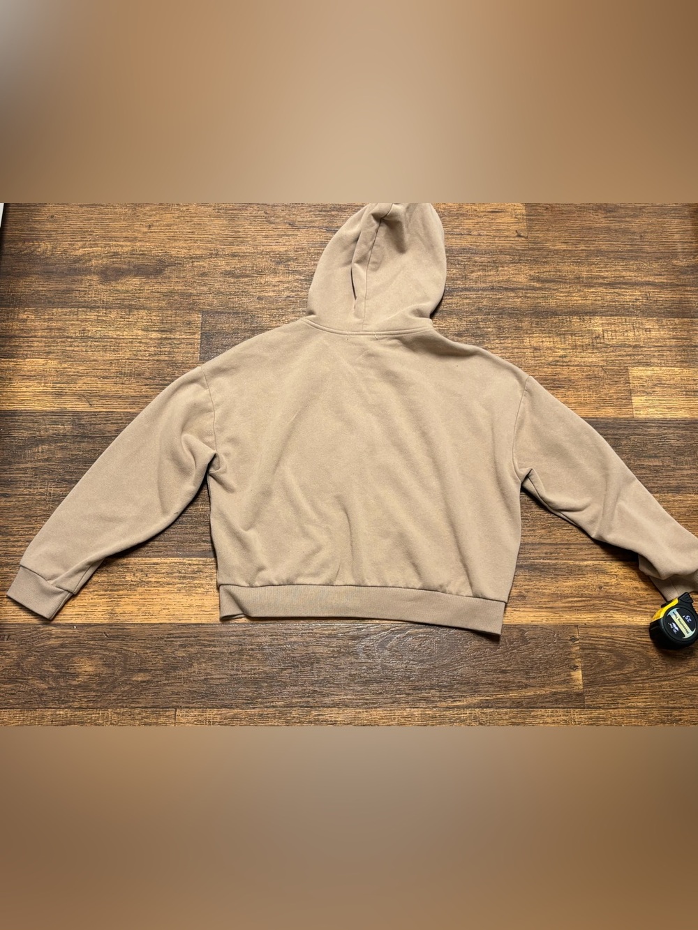 Women's Cropped Zip Hoodie in Beige - Picture 8 of 8